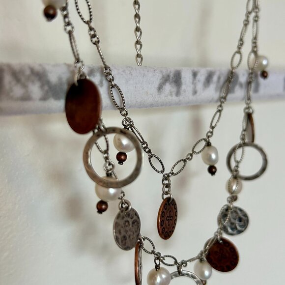 Silpada Sterling Silver Layered Look Necklace with Charms - Picture 2 of 5